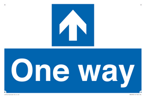 One way with up directional arrow